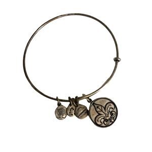 Alex and Ani Fleur de Lis Charm Bangle Rafaelian Silver 2014